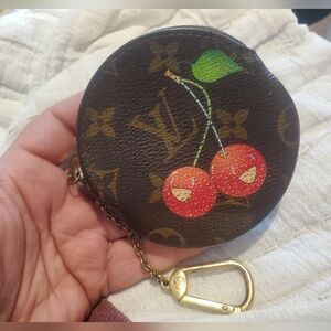 Louis Vuitton Vintage Cherries Monogram Brown Coin Purse